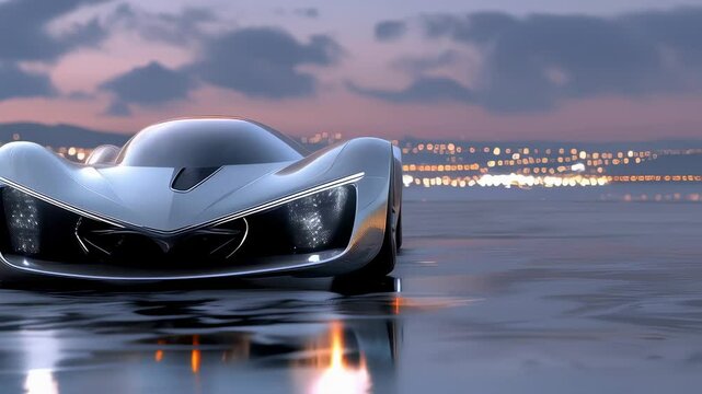 A futuristic electric hypercar 