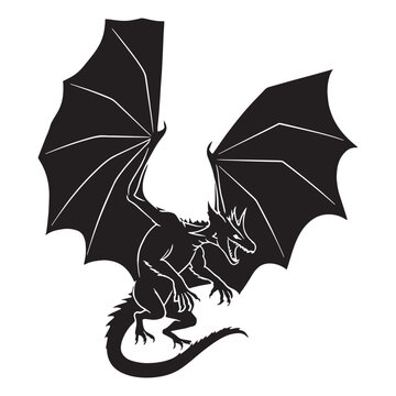 Iconic Deadly Basilisk Fearsome Predator Concept Graphic, with a Big, Strong Shape and Evil Eyes - basilisk silhouette - basilisk vector - silhouette of basilisk
