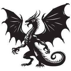 Massive Jungle Basilisk Fearsome Reptile Outline Vector, Showing Its Huge Coils and Threatening Look - basilisk silhouette - basilisk vector - silhouette of basilisk
