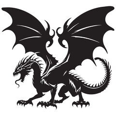 Striking Vector Basilisk Legendary Creature Concept Image, with Its Piercing Stare and Scaly Body - basilisk silhouette - basilisk vector - silhouette of basilisk
