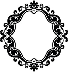 Elegant Black and White Floral Frame