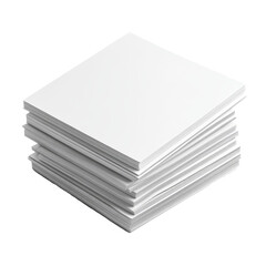 stack of clean white office paper, concept office paper or office work, routine paperwork, isolate on transparent white background