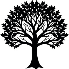 Obraz premium Black Silhouette of a Tree
