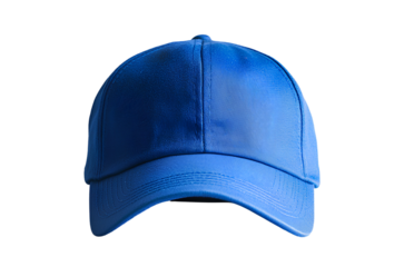  Blue baseball cap, solid color, front view, white background, high-resolution, product photography style, high-quality photo. 