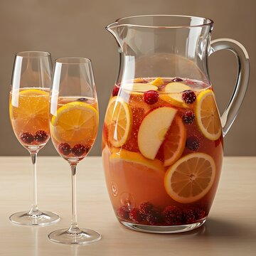 Spanish-style sparkling white sangria made with Cava and fresh fruits - Sangr&iacute;a de Cava