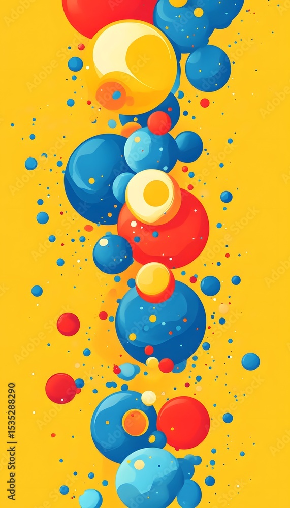 Poster colorful abstract design with overlapping circles.