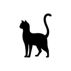 simple cat profile vector facing left minimal silhouette