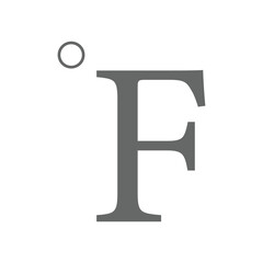 Fahrenheit symbol editable outline icon, weather icon on white background. Vector Illustration . EPS 10 . 
