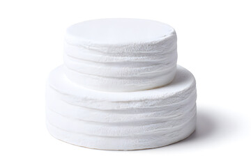 Obraz premium Elegant Two-Tier Cake with White Cream Template Isolated on White backdrop