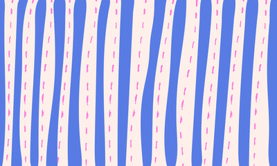 Wavy Vertical Striped Abstract Pattern with Pink Dotted Accents