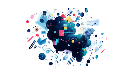 Obraz premium Abstract Composition of Business and Technology Elements