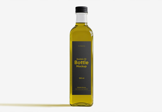 Glass Olive Oil Bottle Mockup