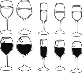 set of wine glasses
