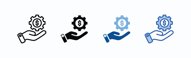 Cost Control icon sheet multiple style collection isolated vector