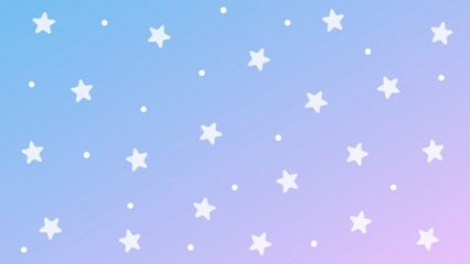 Cute background with white stars and blue gradient