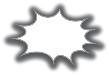 黒のドロップシャドウの付いた、パンクな吹き出し。