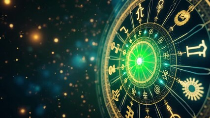 astrology reading concept, Astrology and Zodiac Symbols Mystical Circular Pattern of Celestial Stars Against Dark Background
