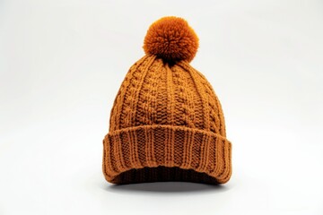 Sharp Picture of Bobble Hat Isolated Against a White Background