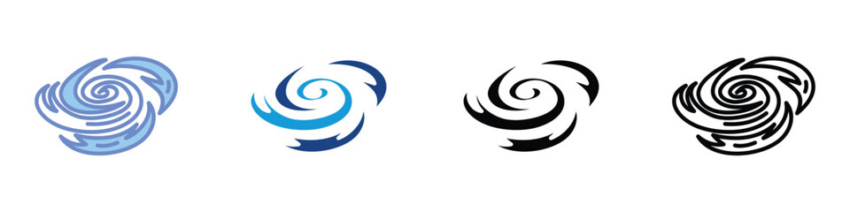 Hurricane Icons Set Vector Multiple Style Collection