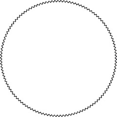 黒いジグザグチェーン柄の円形フレーム　Adobe Illustrator Artwork