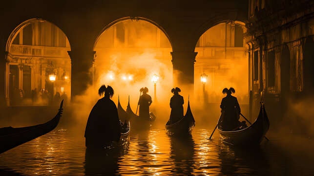A mysterious pre-dawn capture of Venice just before the Festa della Sensa begins, fog cloaks the narrow canals as gondoliers prepare their vessels in near silence.