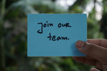 We are hiring trendy card post, Join our team recruiting message, Drop your CV sticky note message, Vacancy here icon