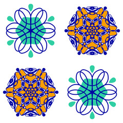 Italian ceramic tile pattern. Mediterranean porcelain pottery. Ethnic folk ornament. Mexican talavera, portuguese azulejo, spanish majolica, arabesque motif © elif
