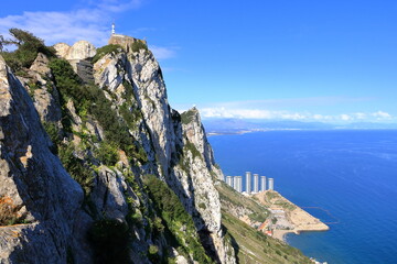aerial view from the Gibraltar rock, view to the coast from above
