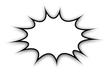 黒いドロップシャドウの付いた、パンクな吹き出し。