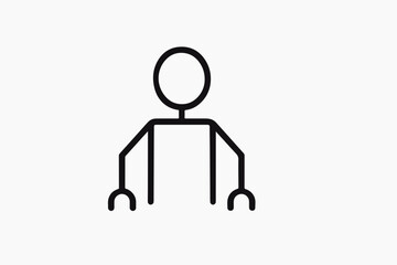 Minimalist Stick Figure Illustration Simple Black Line Drawing of a Person on White Background Representing Basic Human Form and Concepts of Simplicity and Representation stark