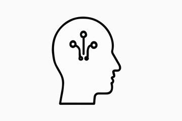 Artificial Intelligence Concept Human Head Outline with Circuit Board Design Inside Symbolizing Technology Innovation and the Future of AI in Cognitive Processes and Human Machine