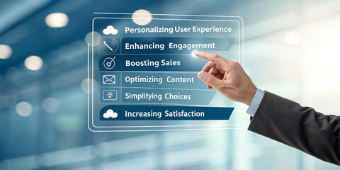 Businessman’s Hand Touching the Virtual Graphic for Digital Transformation