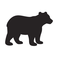 Fototapeta premium Simple Black Bear Silhouette o