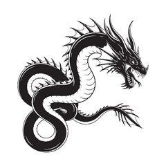 Majestic Leviathan Legendary Sea Monster Shape Illustration, Standing Tall and Ready - leviathan silhouette - leviathan vector - silhouette of leviathan
