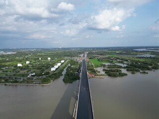 This is the Non Trach Bridge in the final stages of construction. It will join HCMC with Dong Nai...