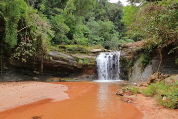 Waterfall in forest at Amboro national park, Bolivia
