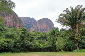 Majestic view of Amboro National Park in Bolivia with perspective over the rainforest mountains and valleys