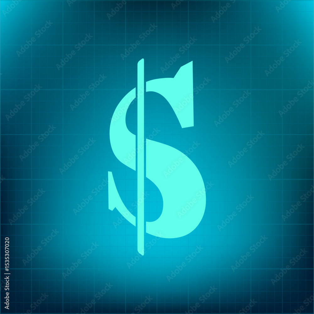 Poster vector icon on a blue background with a gradient
