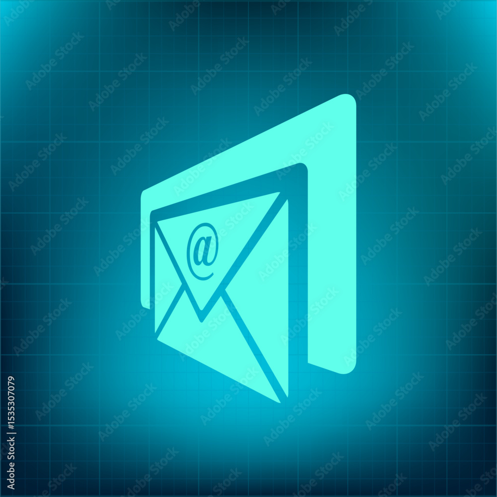 Poster vector icon on a blue background with a gradient