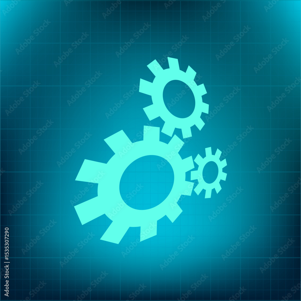 Poster vector icon on a blue background with a gradient