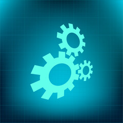 Vector icon on a blue background with a gradient