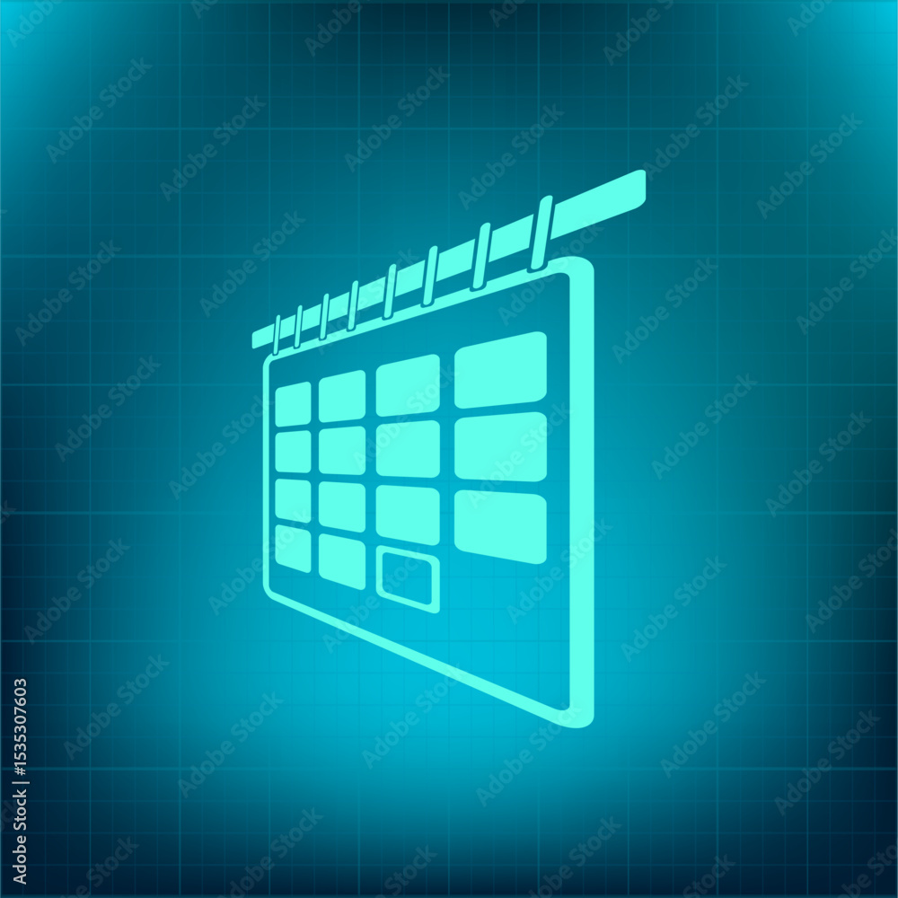 Poster vector icon on a blue background with a gradient