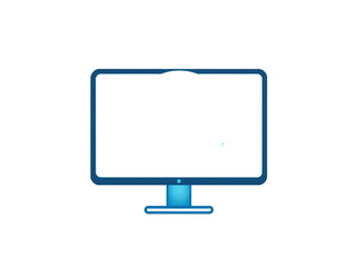 lcd monitor isolated on white