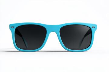 icono de unas gafas de sol en 3d en color azul turquesa sobre fondo blanco