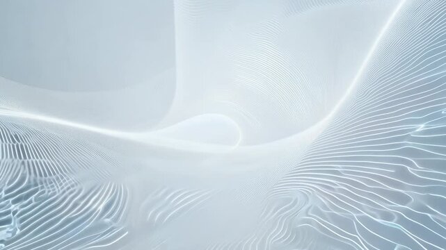 Subtle pearly particle waves pulse pale grey canvas evoking clean tech corporate minimalism k abstract background lets presenters overlay charts logos interface elements without distraction while