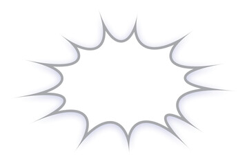 グレーのドロップシャドウの付いた、パンクな吹き出し。