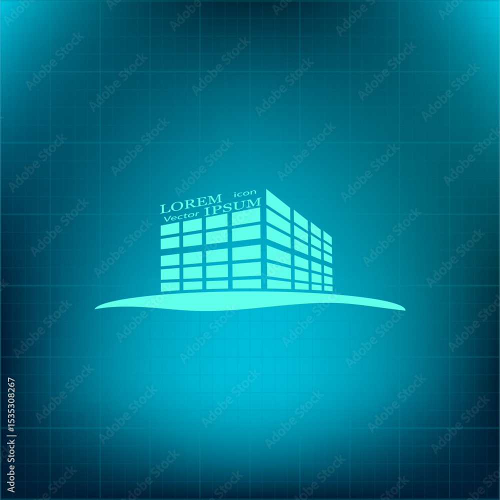 Poster vector icon on a blue background with a gradient