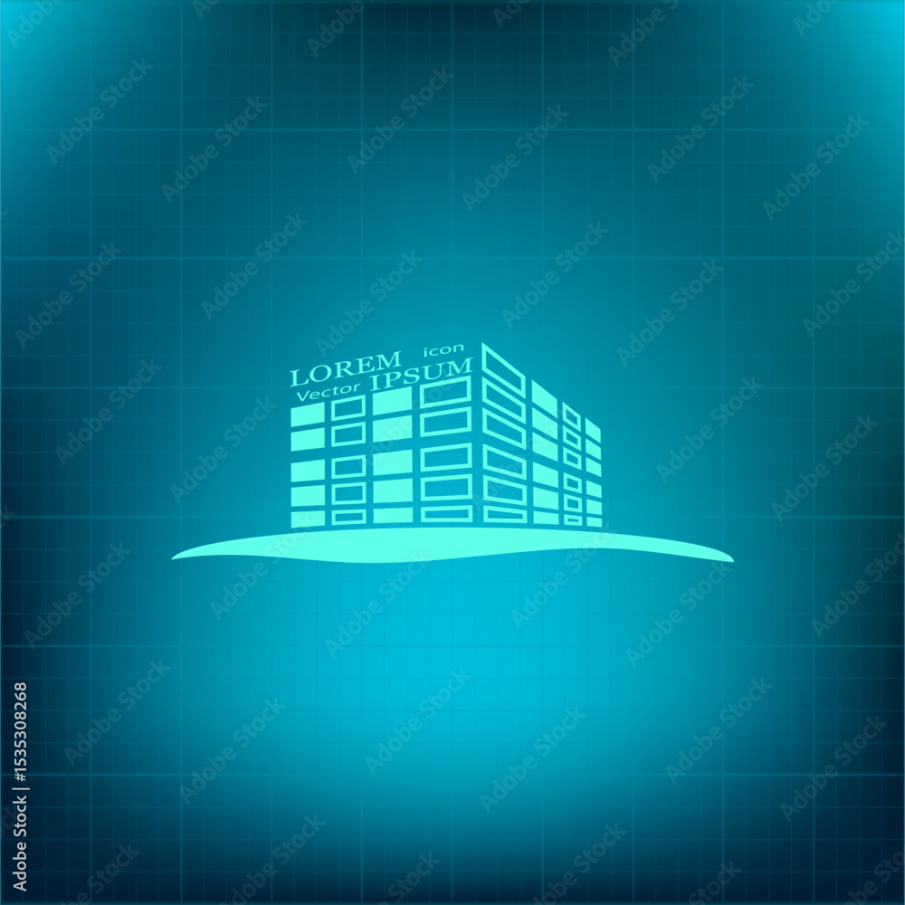 Poster vector icon on a blue background with a gradient