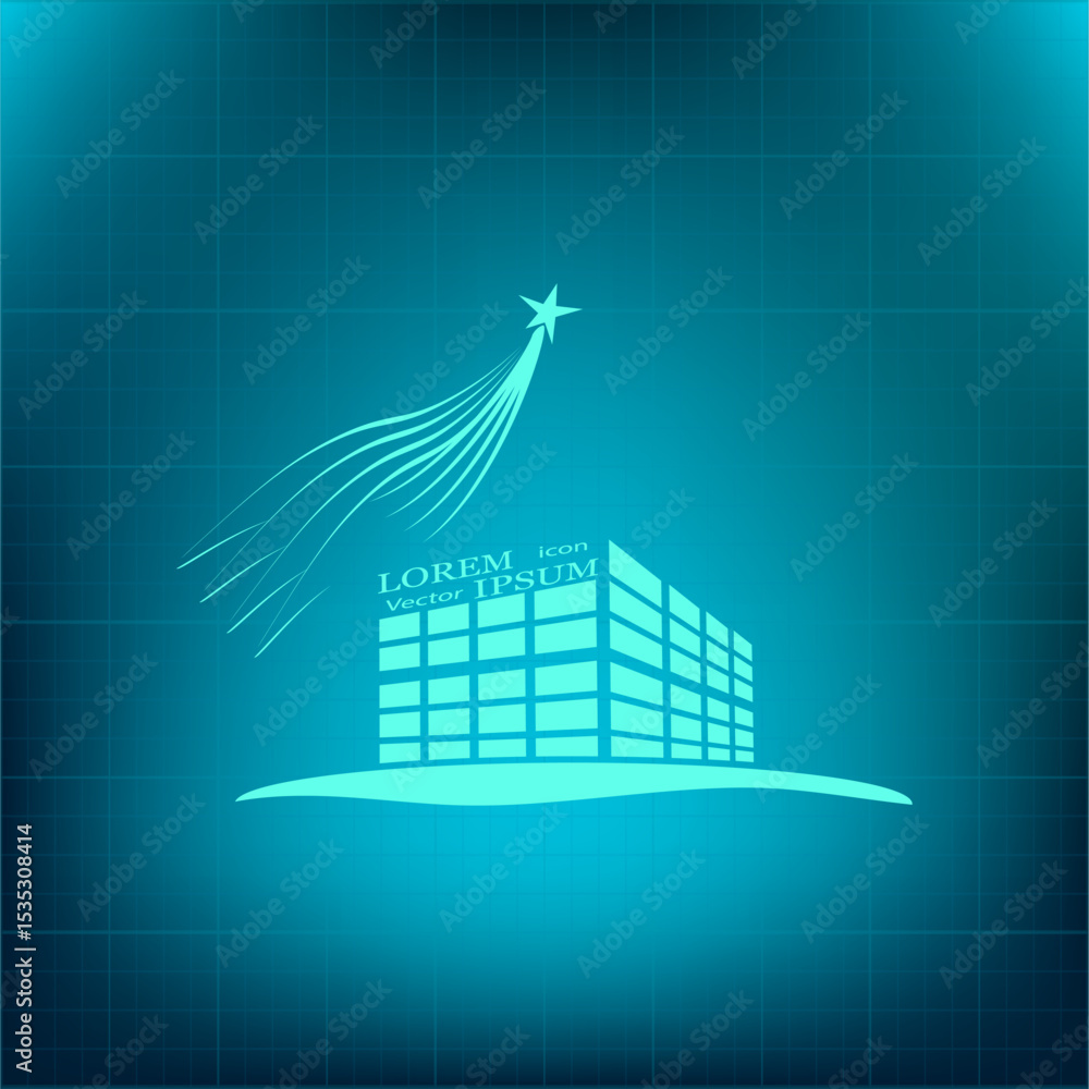 Poster vector icon on a blue background with a gradient