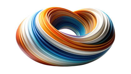 Abstract colorful rings design isolated on transparent background